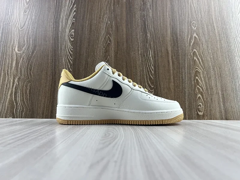 View 6 of White Leather Low-Tops with Navy Swoosh, Minimal Luxury Sneakers