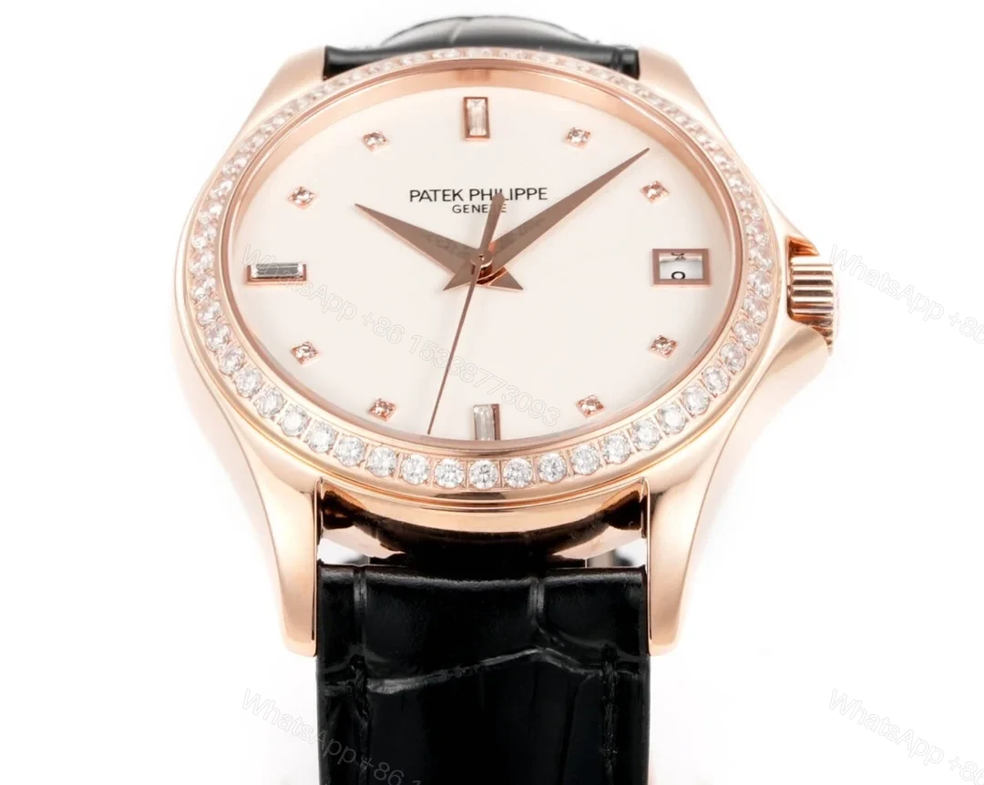 View 4 of Patek Philippe Calatrava 5127 Classic Thin Dress Watch 37mm Leather Strap Edition PP-5127-GR-CLASSIC-37