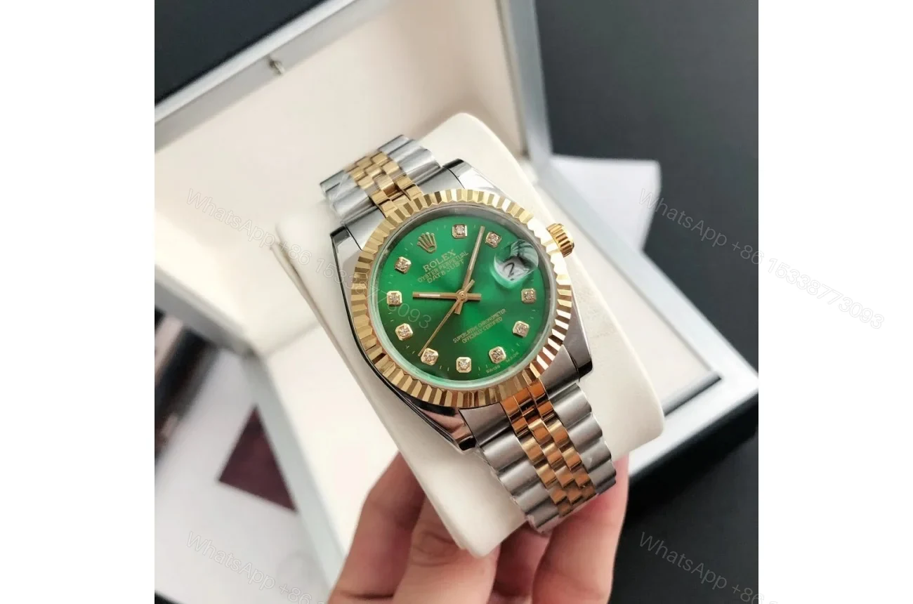 View 2 of Replica Rolex Datejust RG/SS Jub Green/Dial 36/28 mm