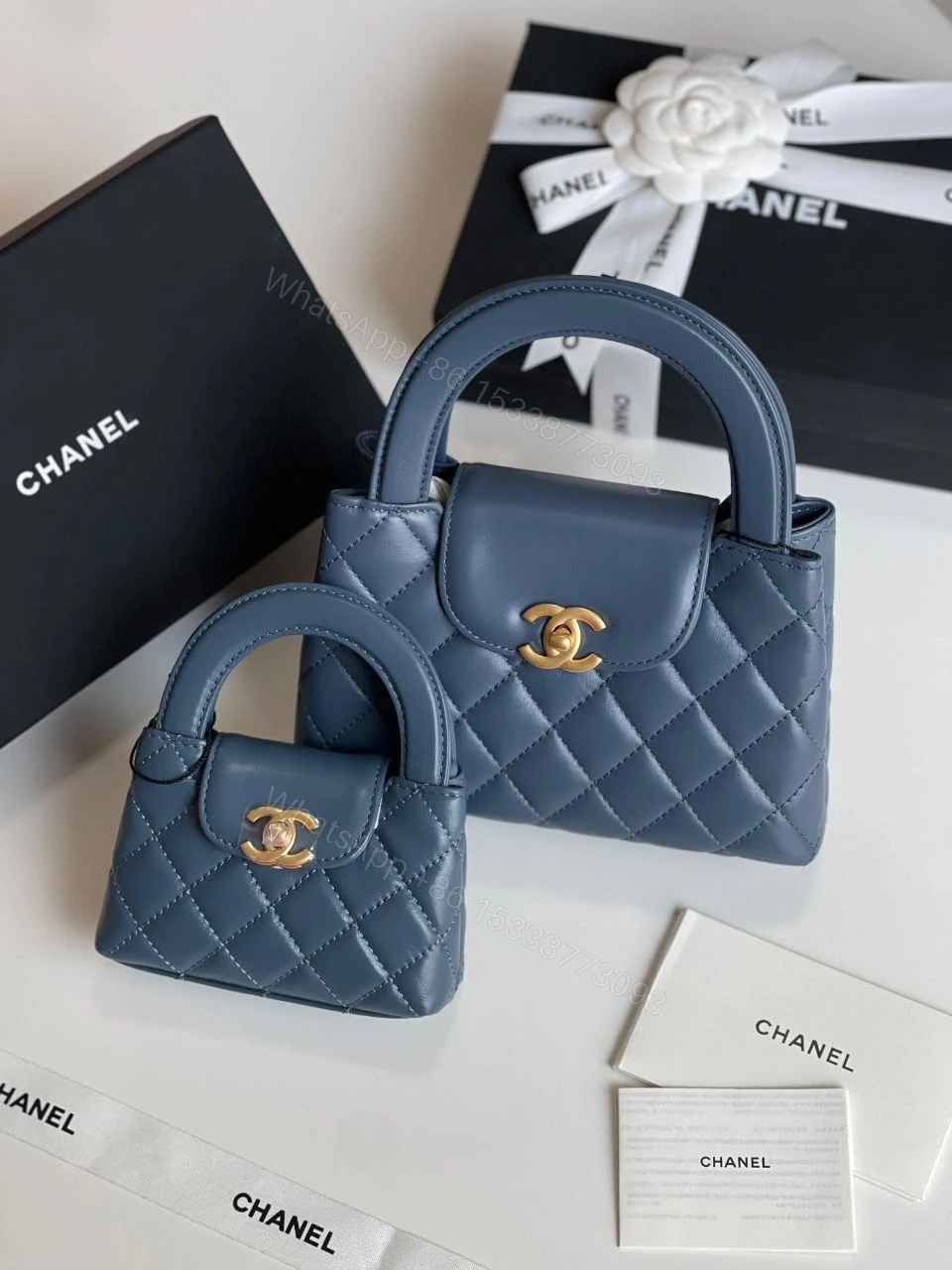 View 2 of Chanel Shiny Aged Calfskin Quilted Mini Nano Kelly
