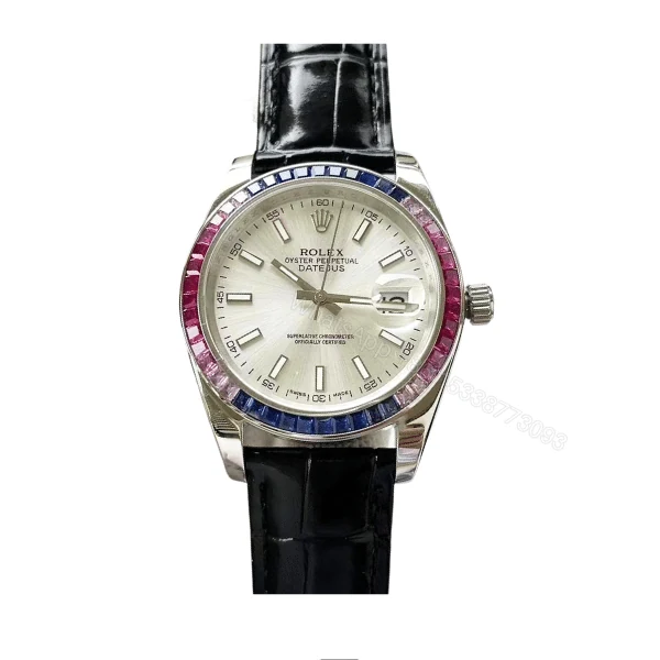 Rolex Oyster Perpetual Datejus White Dial Ruby Around 40Mm — view 1