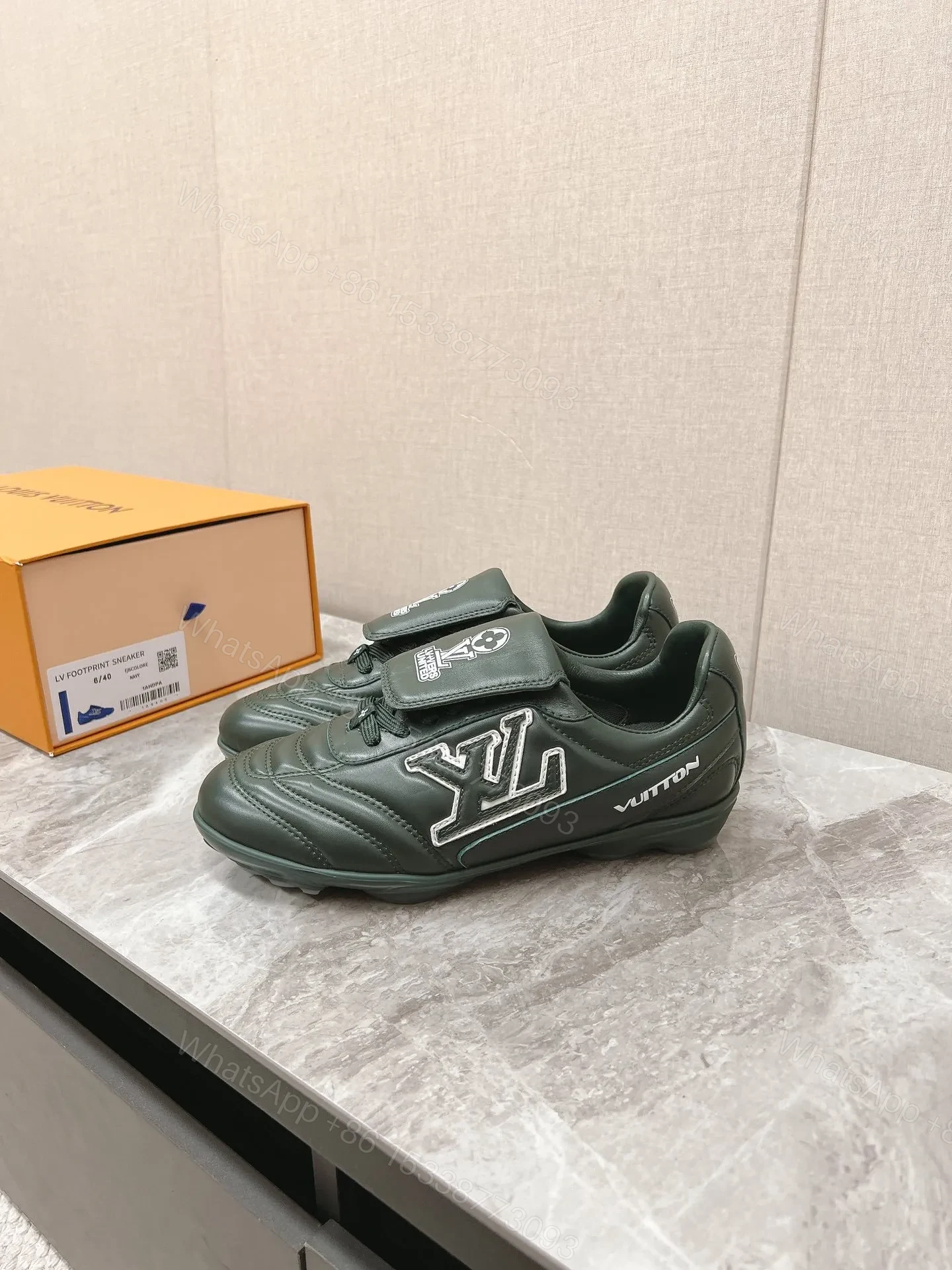View 5 of LV Women Dark Green Leather Sneakers