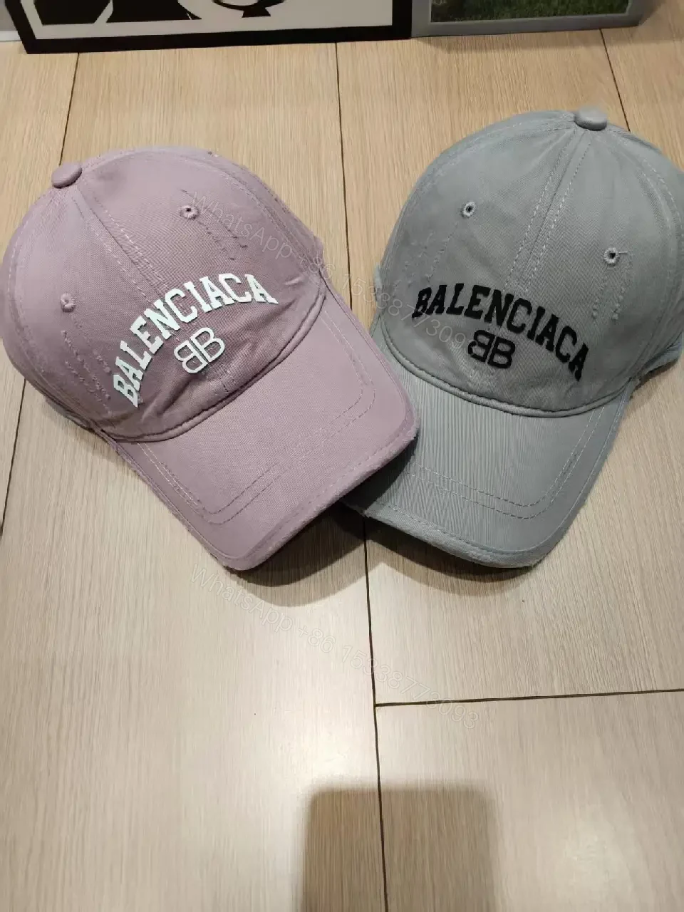 View 3 of Six-Panel Cap with Embroidered BALENCIAGA BB Logo