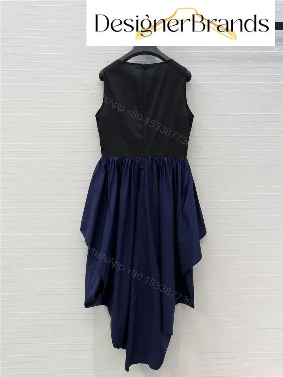View 7 of LOEWE Black and Blue Bi-Color Cotton Dress