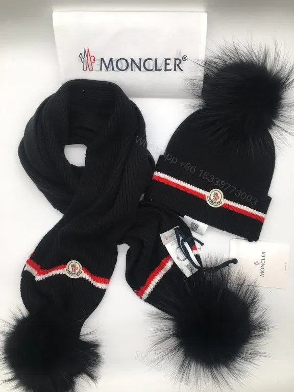 Cozy Luxe Knit Duo Scarf & Beanie Set â€“ Moncler — view 1