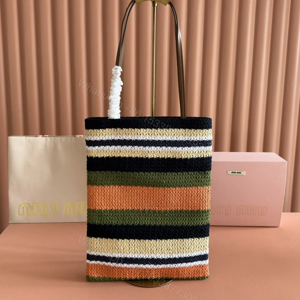 View 3 of Miumiu Crochet Tote Bag Multicolor 38Cm