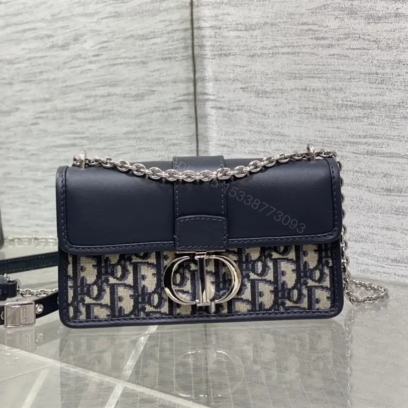 高仿Dior*Montaigne系列M933M928單肩包藍色小號免檢版 — view 1