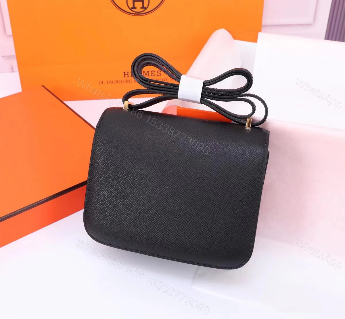 View 3 of Hermes Mini Constance 18 Black Gold Hardware 18Cm
