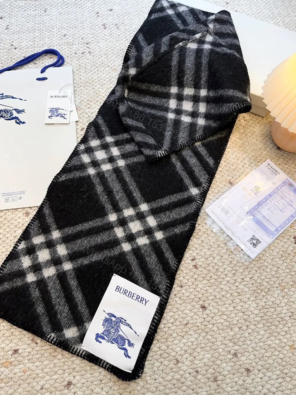 View 7 of Patterned Wool Hoodie Shawl: Luxe Plaid, Warmth & Zippered Edge