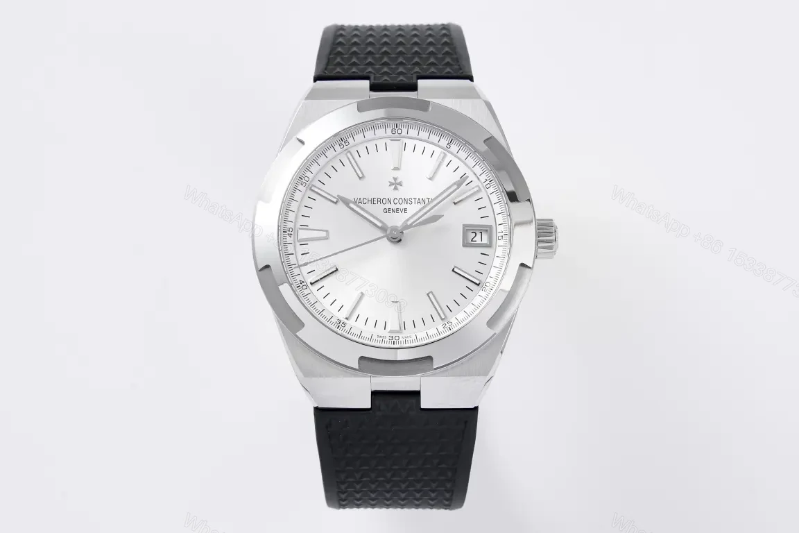 8F Factory Vacheron Constantin Overseas 4500V Series Stainless Steel Watch – Silver Dial, Black Rubber Strap, 41MM Case, Automatic Movement with 60-Hour Power Reserve — view 1