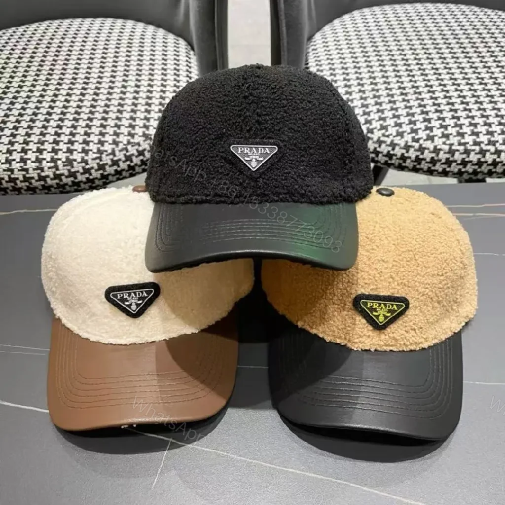 View 9 of Textured Luxury Cap: Fleece Crown, Leather-Like Brim, Minimal Prada Flair