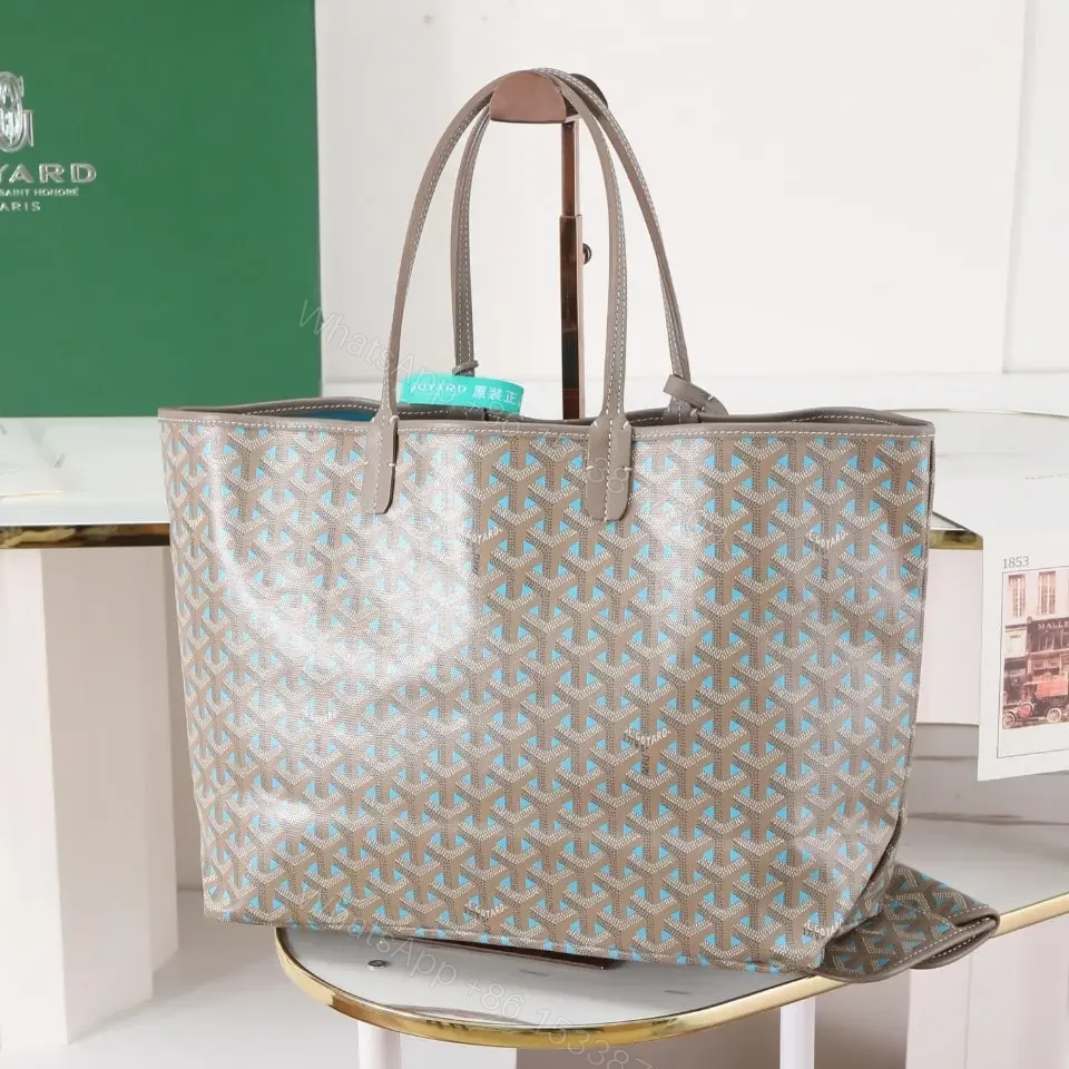 View 2 of 高仿Goyard*STLOUIP11滿印Tote手提袋咖藍免檢版小號