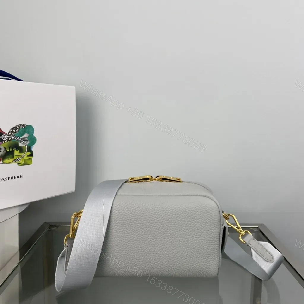 View 4 of Small Structured Crossbody: Luxe Pebbled Leather, Gold Hardware, Compact