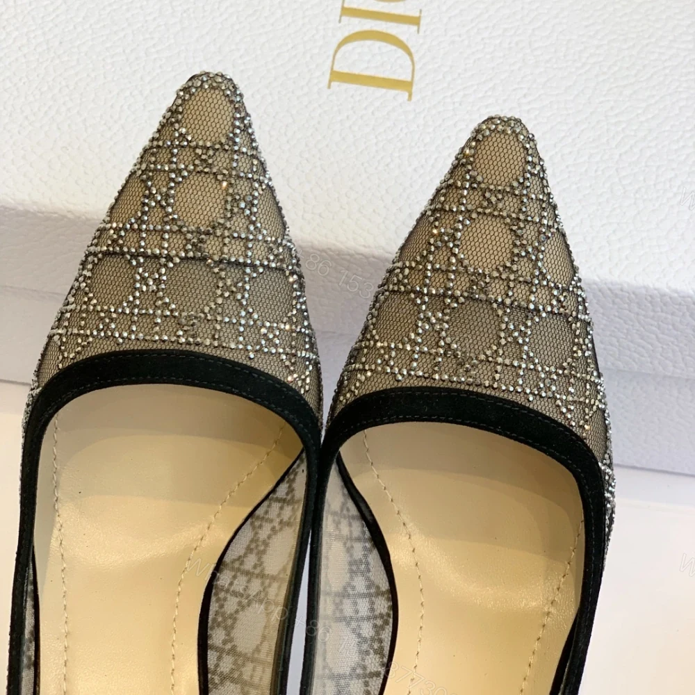 View 5 of 高仿Dior*Capture系列KDG299尖頭燙鑽高踭鞋10CM黑色免檢版