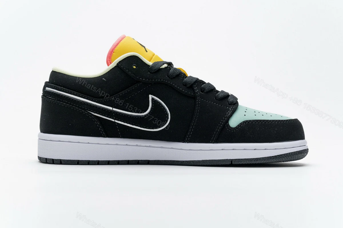 View 2 of Air Jordan 1 Low Black Aurora Green Laser Orange CK3022-013