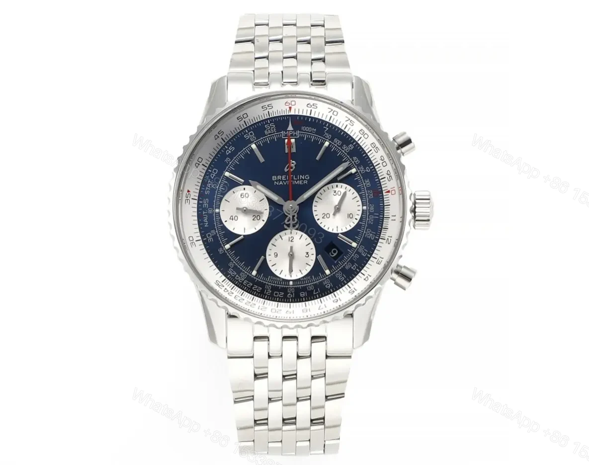 Breitling Navitimer 1 B01 Chronograph – Blue Dial, Stainless Steel Bracelet, 43mm Case, Updated B01 Movement — view 1