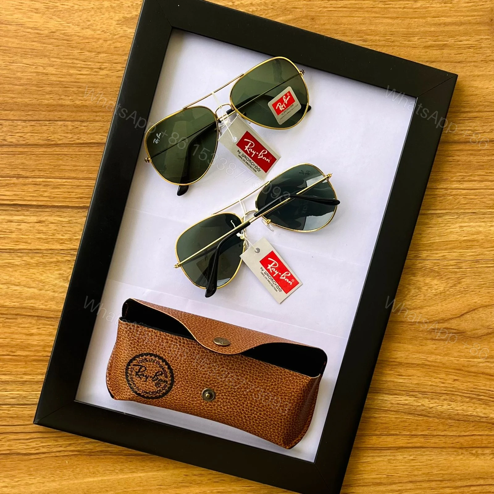 View 15 of Ray-Ban Aviator Black-Green Metal Frame