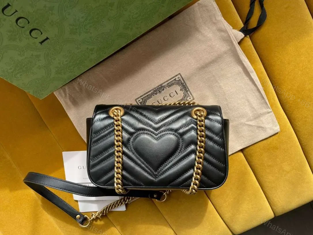 View 8 of Gucci Marmont Like Auth Luxury Women’s Black Handbag 22cm