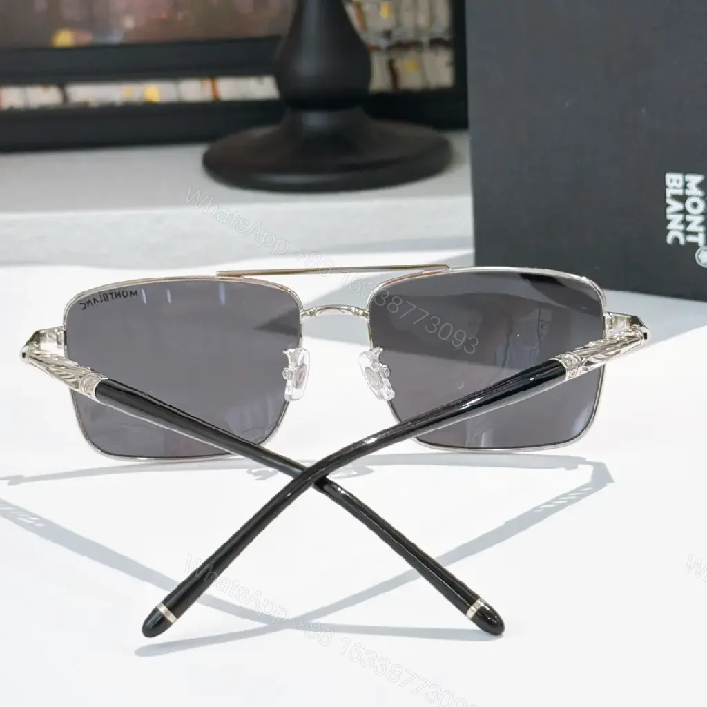 View 6 of Gunmetal Minimalist Sunglasses, Polarized, Modern Square Frame