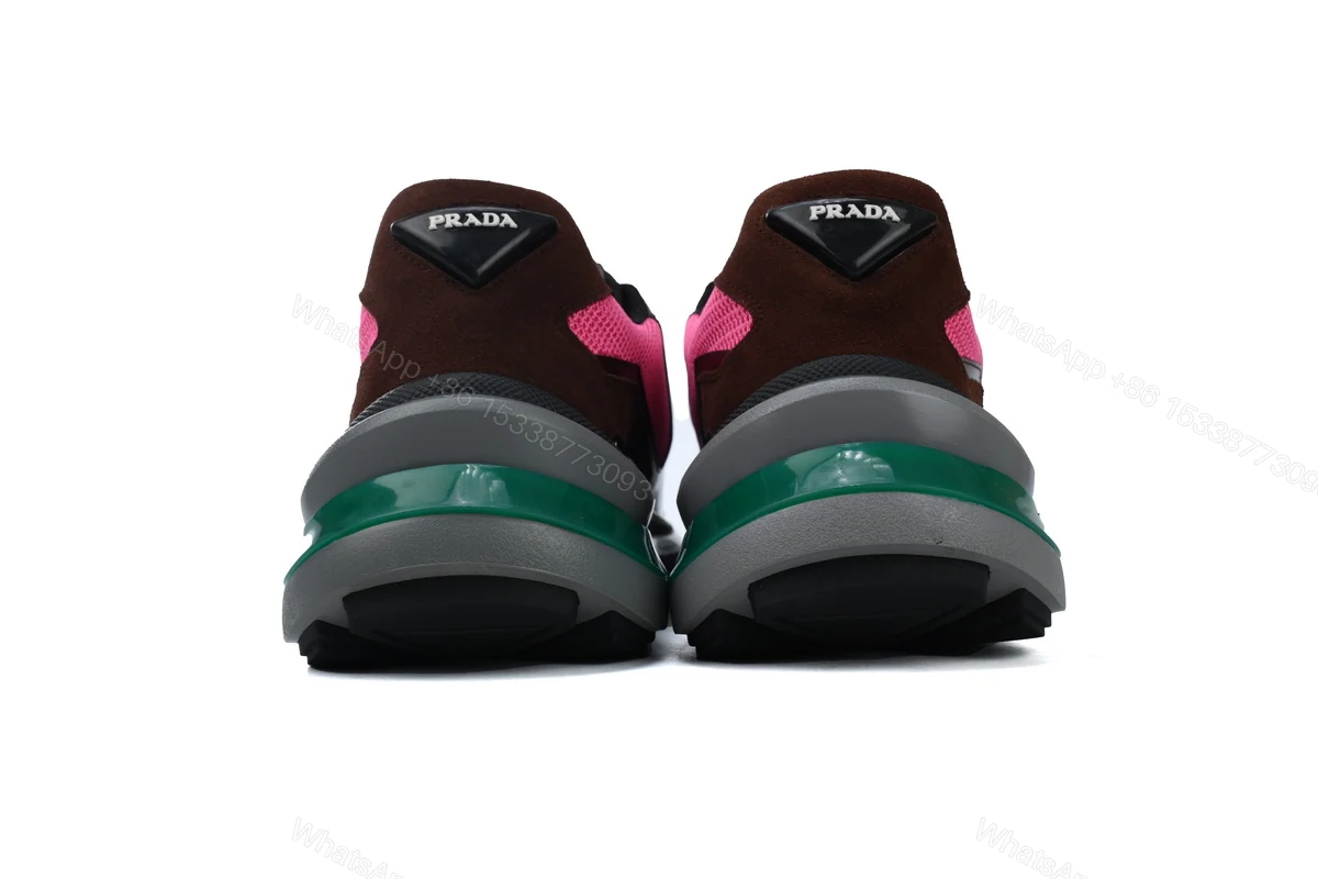 View 3 of Prada Brushed Leather Black Wine Red