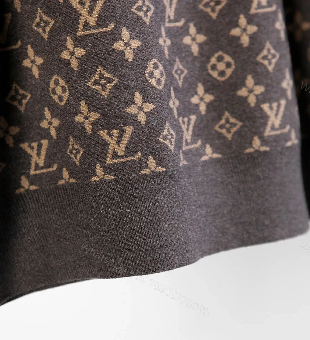 View 2 of Lux Charcoal Knit: Monogram + Hand-Drawn Graphics Knitwear