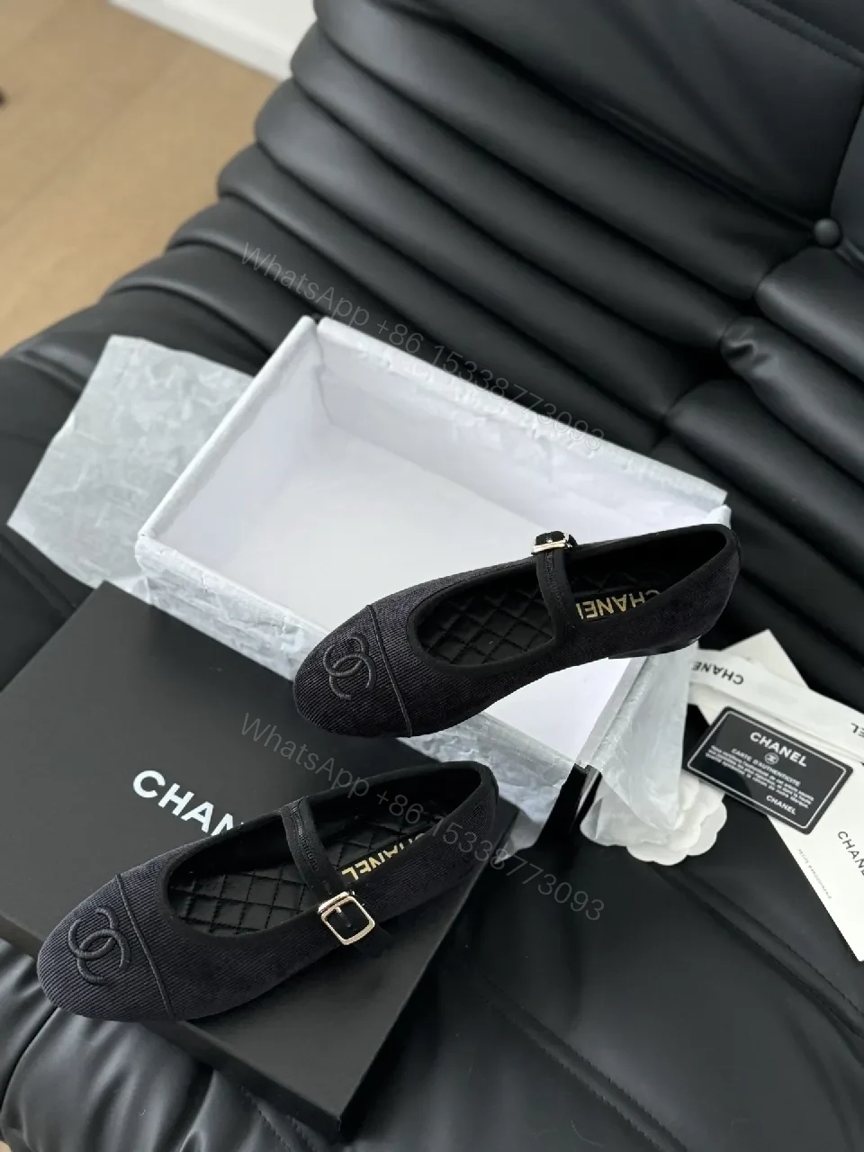 View 9 of Knit Mary Jane Flats - Luxe Black, Subtle Logo, Comfort