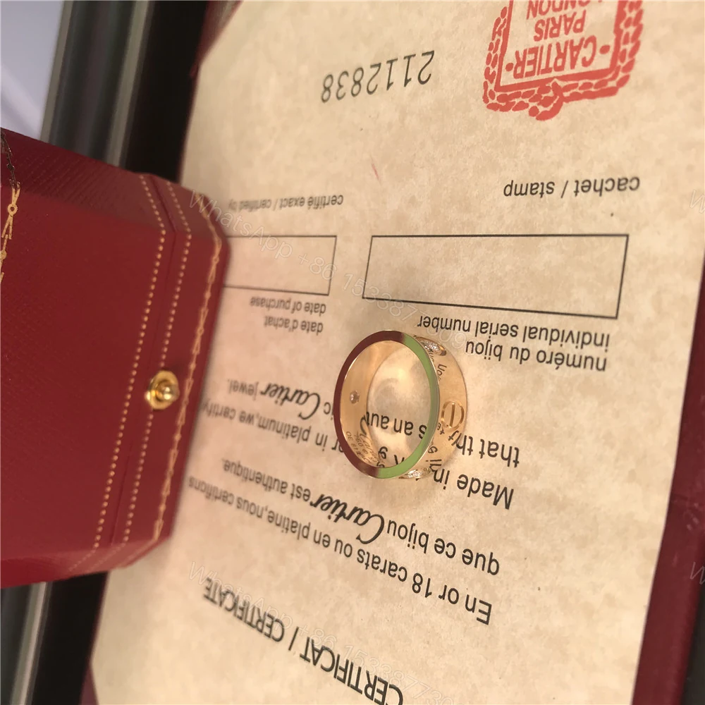 View 3 of Cartier Love Ring 3 Diamonds 5.5mm Yellow Gold B4032452