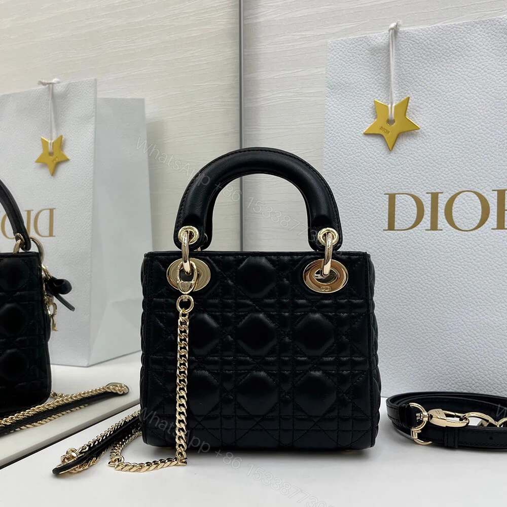 View 4 of Dior Mini Lady Dior Bag with Chain(HIGH-END GRADE)