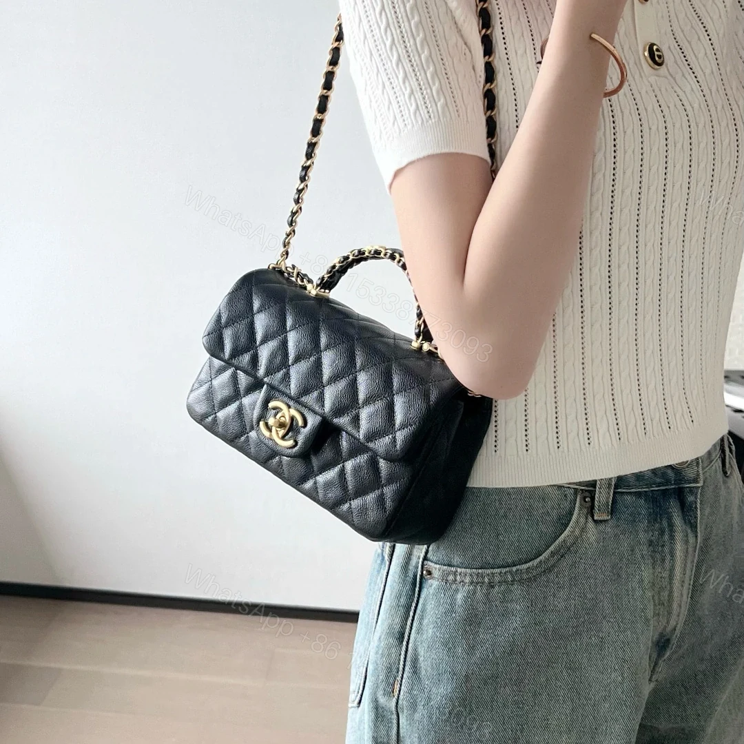 View 24 of 高仿Chanel*25B系列AS5701小牛皮中球單肩包黑色Mini免檢版