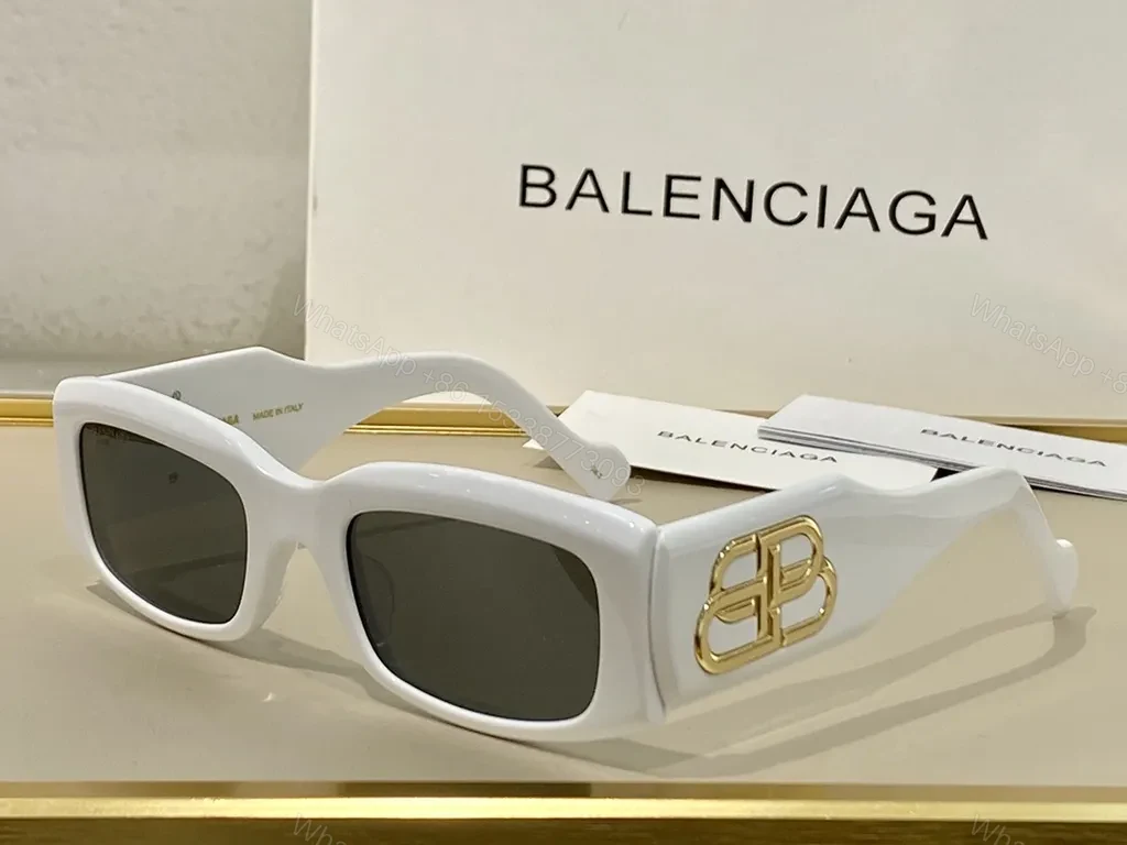 Bold White Balenciaga Sunglasses: Statement Shield Frames — view 1