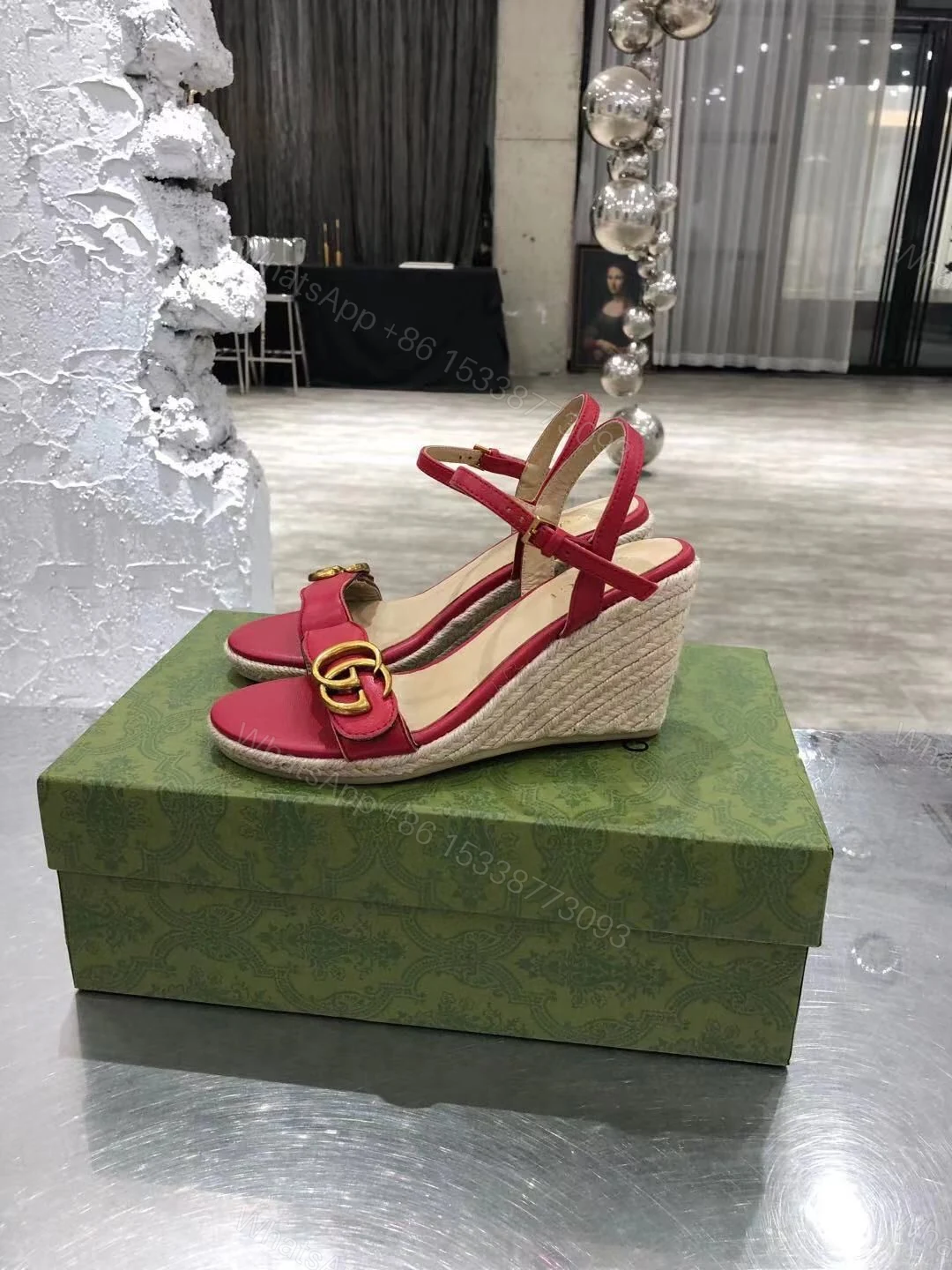 View 8 of First Copy Gucci Natural Jute Bag