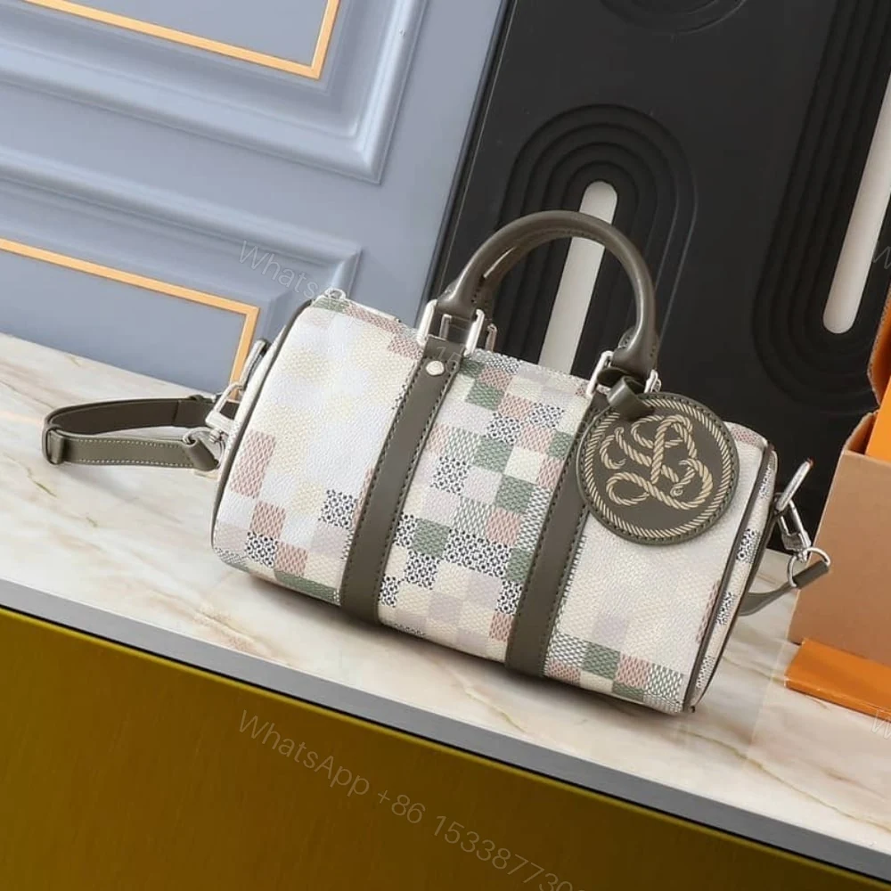 View 2 of Louis Vuitton Keepall 25 Snakoflage Damier Green 25Cm
