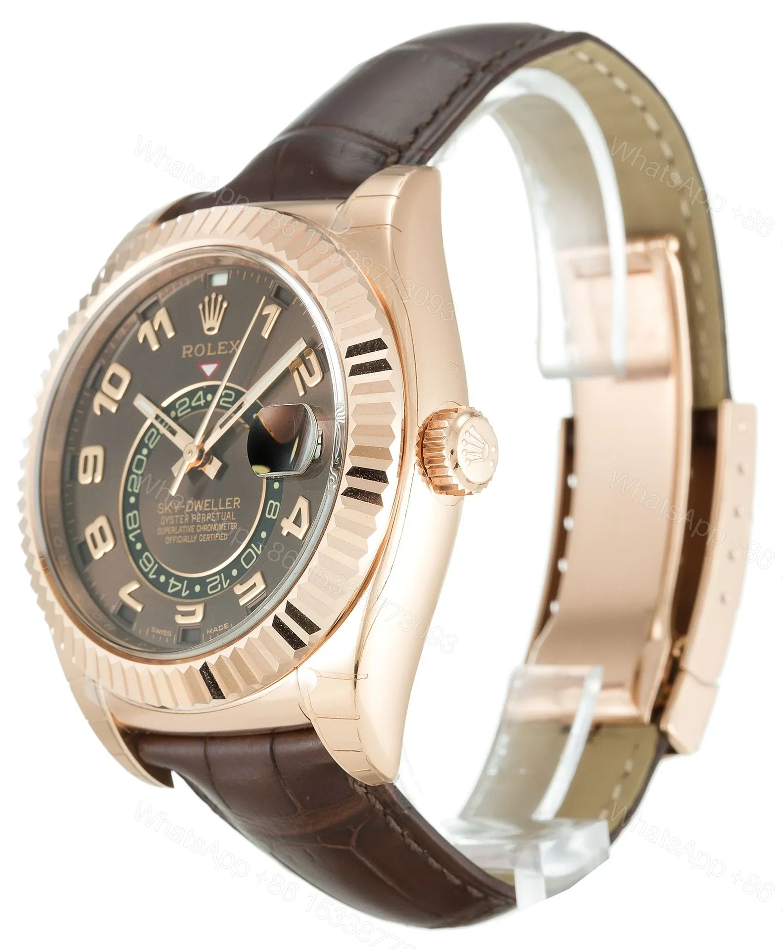 View 2 of Replica Rolex Sky-Dweller Brown Dial 326135