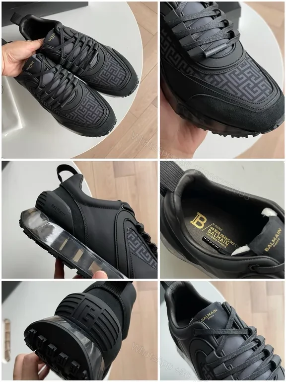 View 2 of Chic Black Balmain High-Top Sneaker: All-Day Comfort