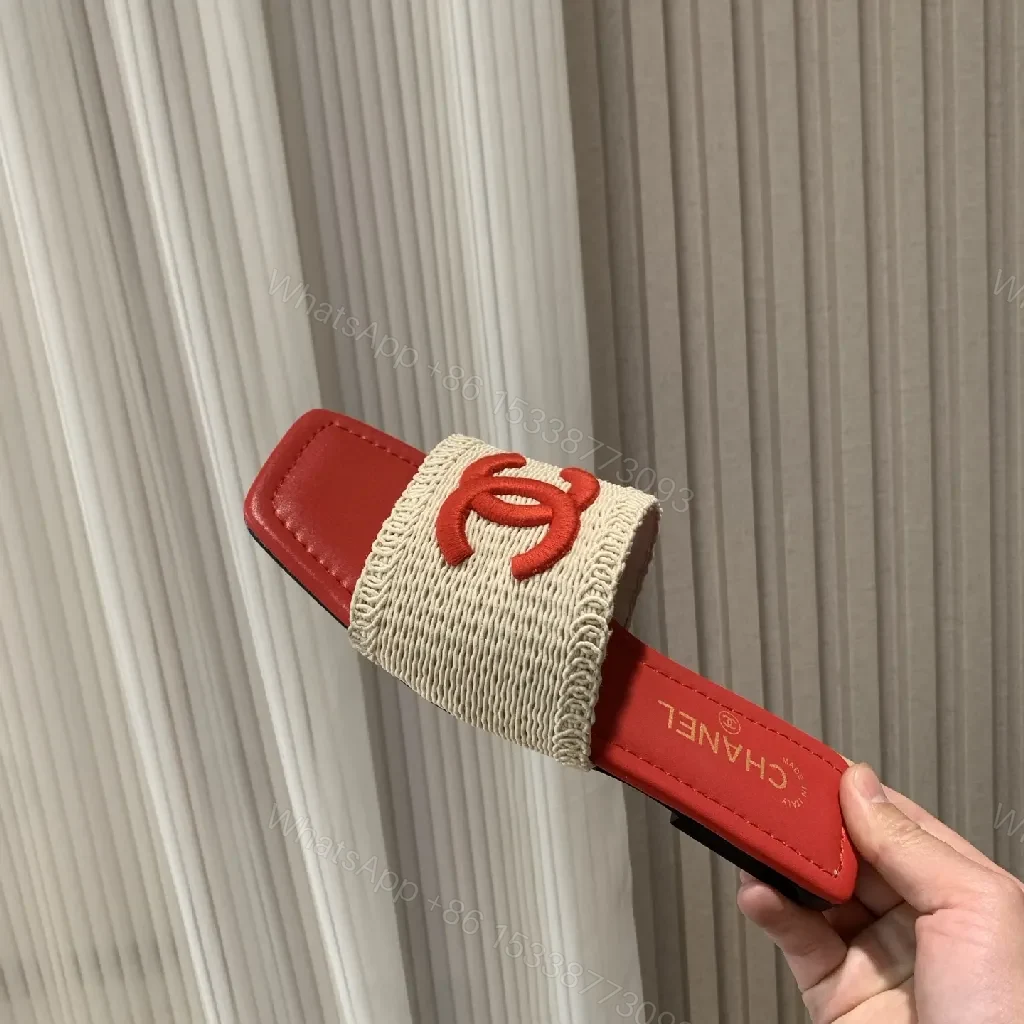 View 4 of Red Leather Textured Strap Slide: Luxe Casual Comfort