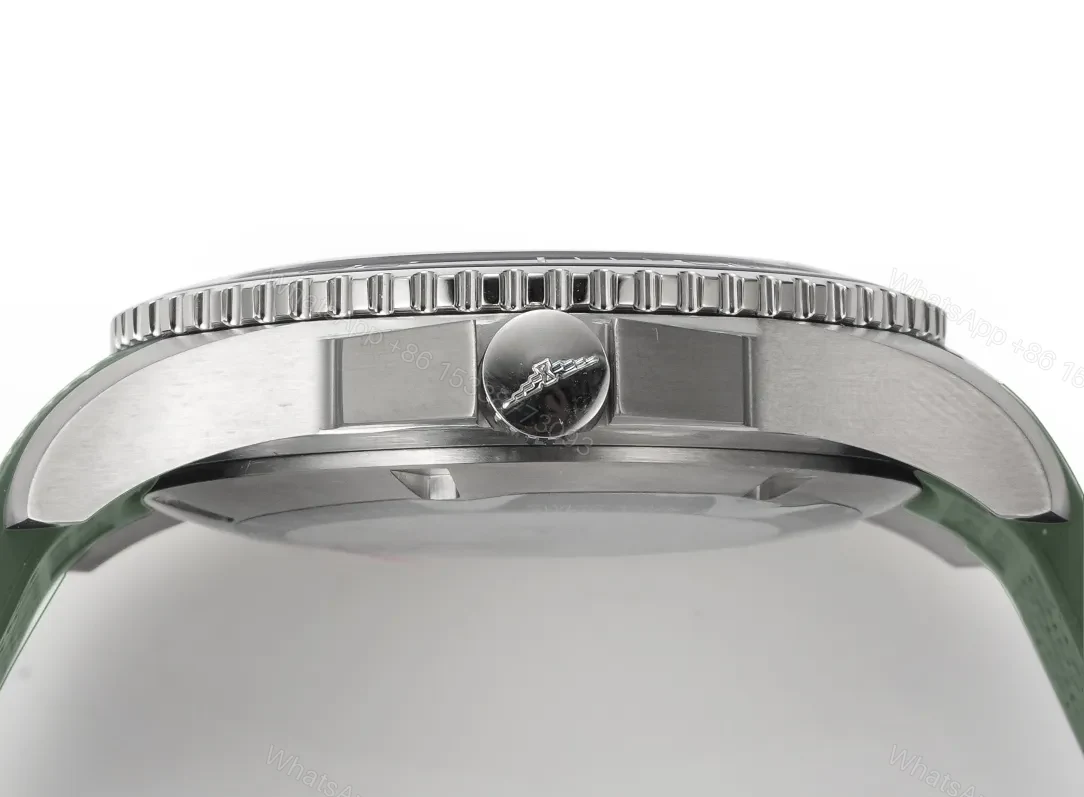 View 7 of Longines Conquest Green Dial Automatic Diver’s Watch with Stainless Steel Case and Green Rubber Strap
