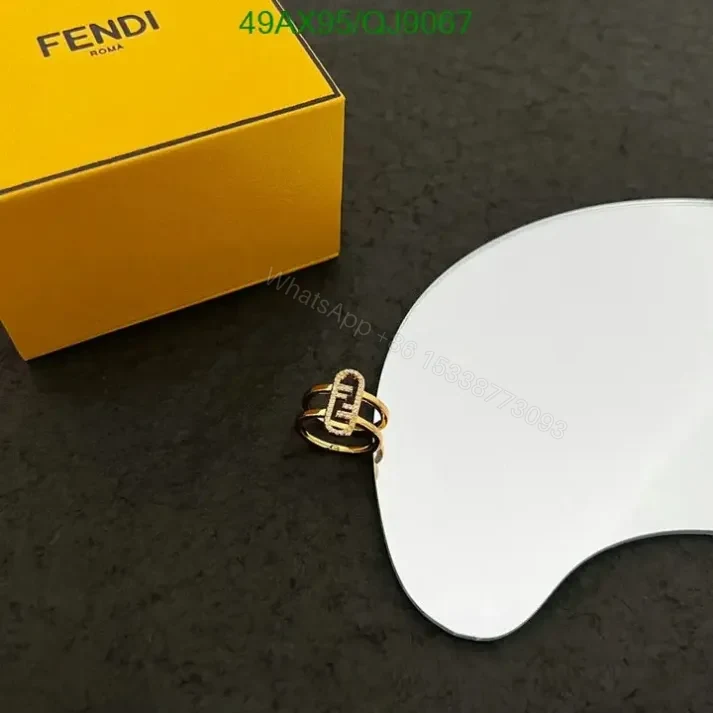View 3 of Fendi Asymmetrical Gold Ring Mirror qj90674