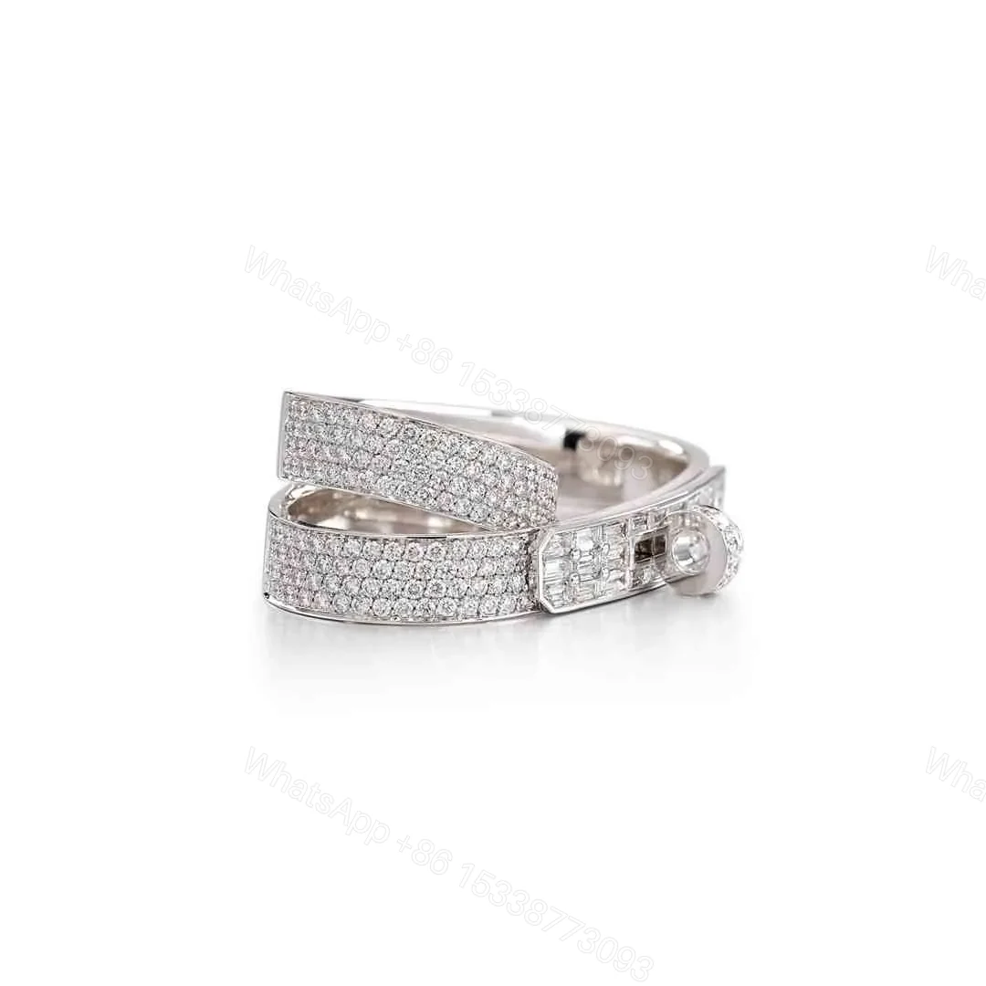 View 6 of 18k Gold Hermes Diamond Kelly Gavroche Double Rings