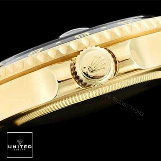 View 11 of Rolex GMT-Master II 11678LN Yellow Gold Green Dial oyster Replica