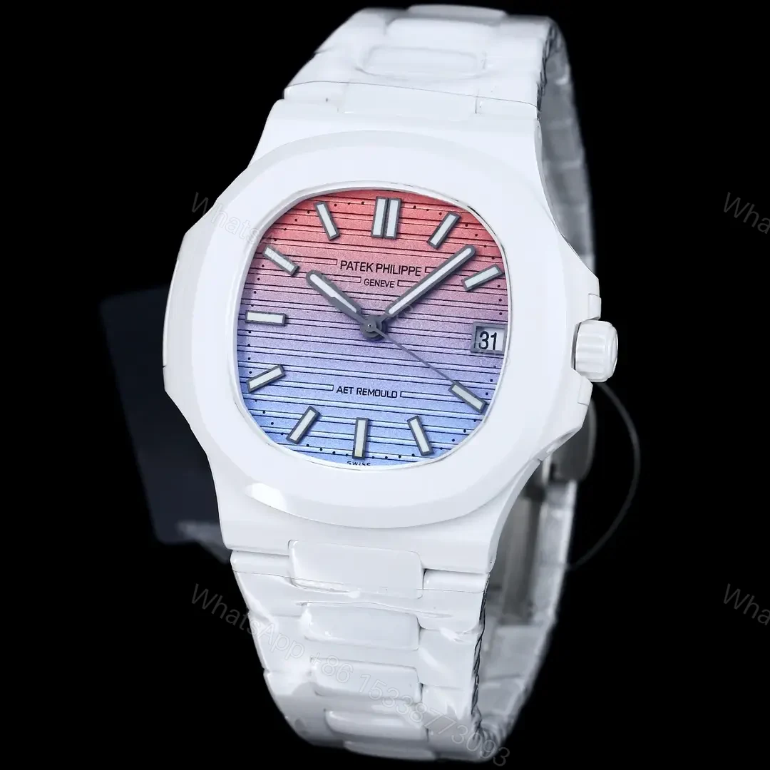 Patek Philippe Gradient Nautilus Watch White Ceramic Bracelet Ultimate 40MM PP-NAU-GRAD-PBL-WCER40 — view 1