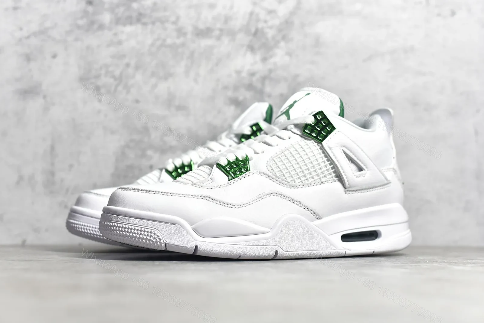 View 2 of Air Jordan 4 Green Metallic Reps