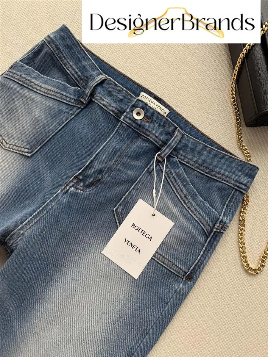 View 4 of Bottega Veneta Medium Indigo Flared Jeans