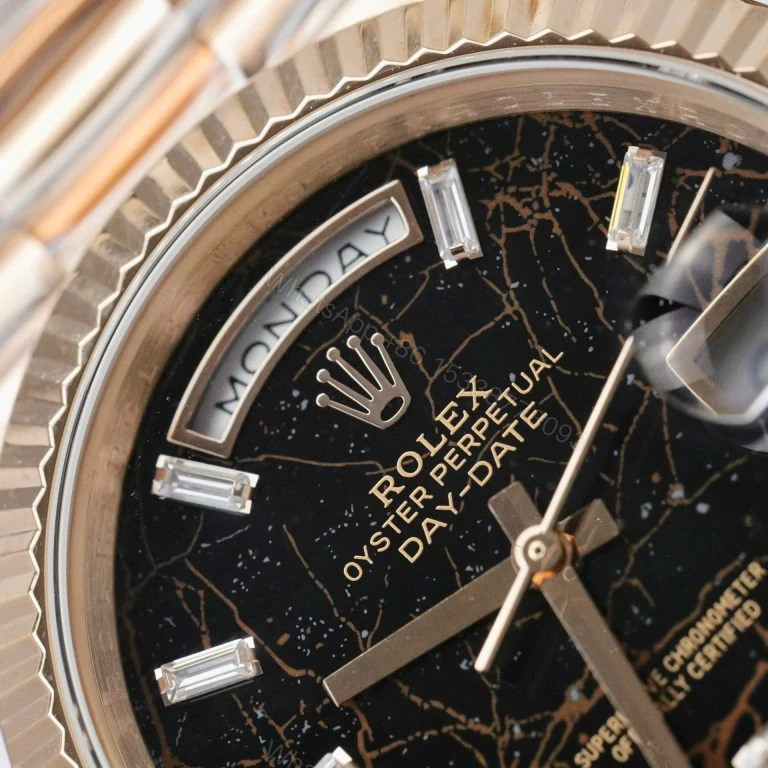 View 2 of Rolex Day-Date 36mm Super Clone Eisenkiesel Dial 18K Gold Wrapped