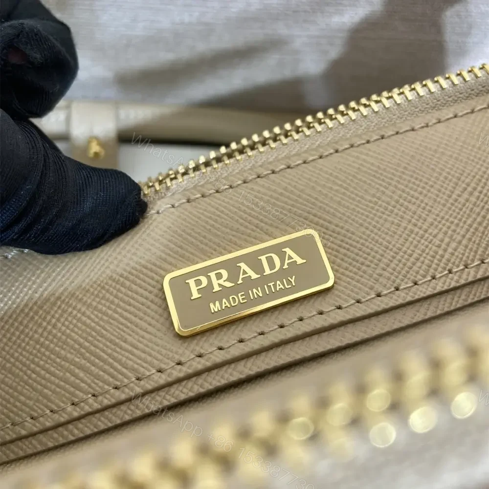View 8 of 高仿Prada*Galleria系列1BA916紋理牛皮單肩包卡其色Mini免檢版