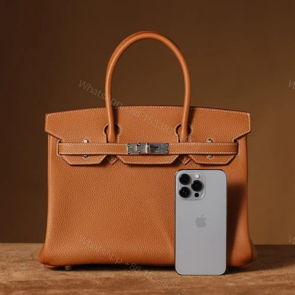 高仿Hermes*Birkin30金棕色銀扣免檢版 — view 1