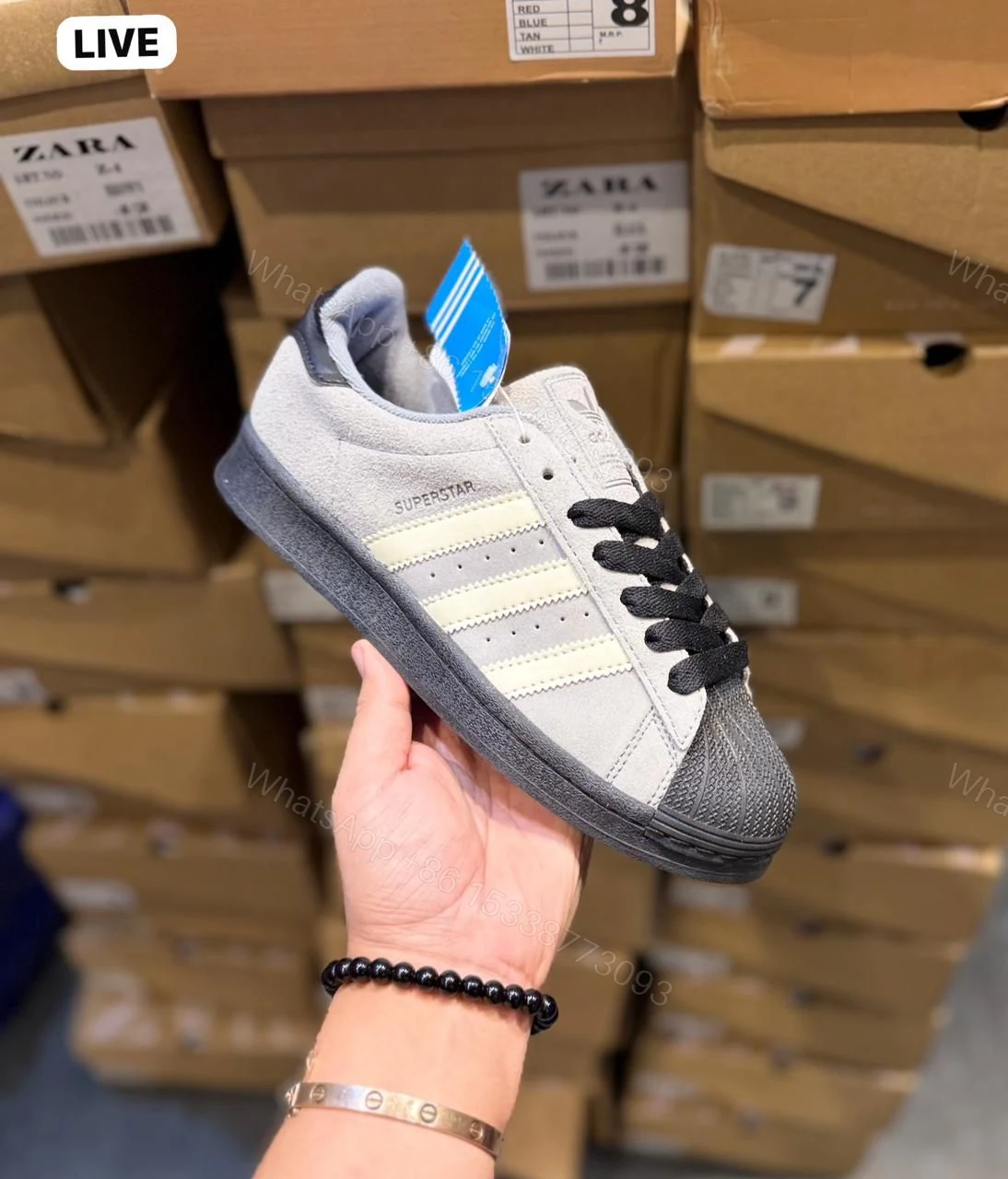 View 8 of Adidas Originals Superstar First Copy Shoes — Grey | COD India