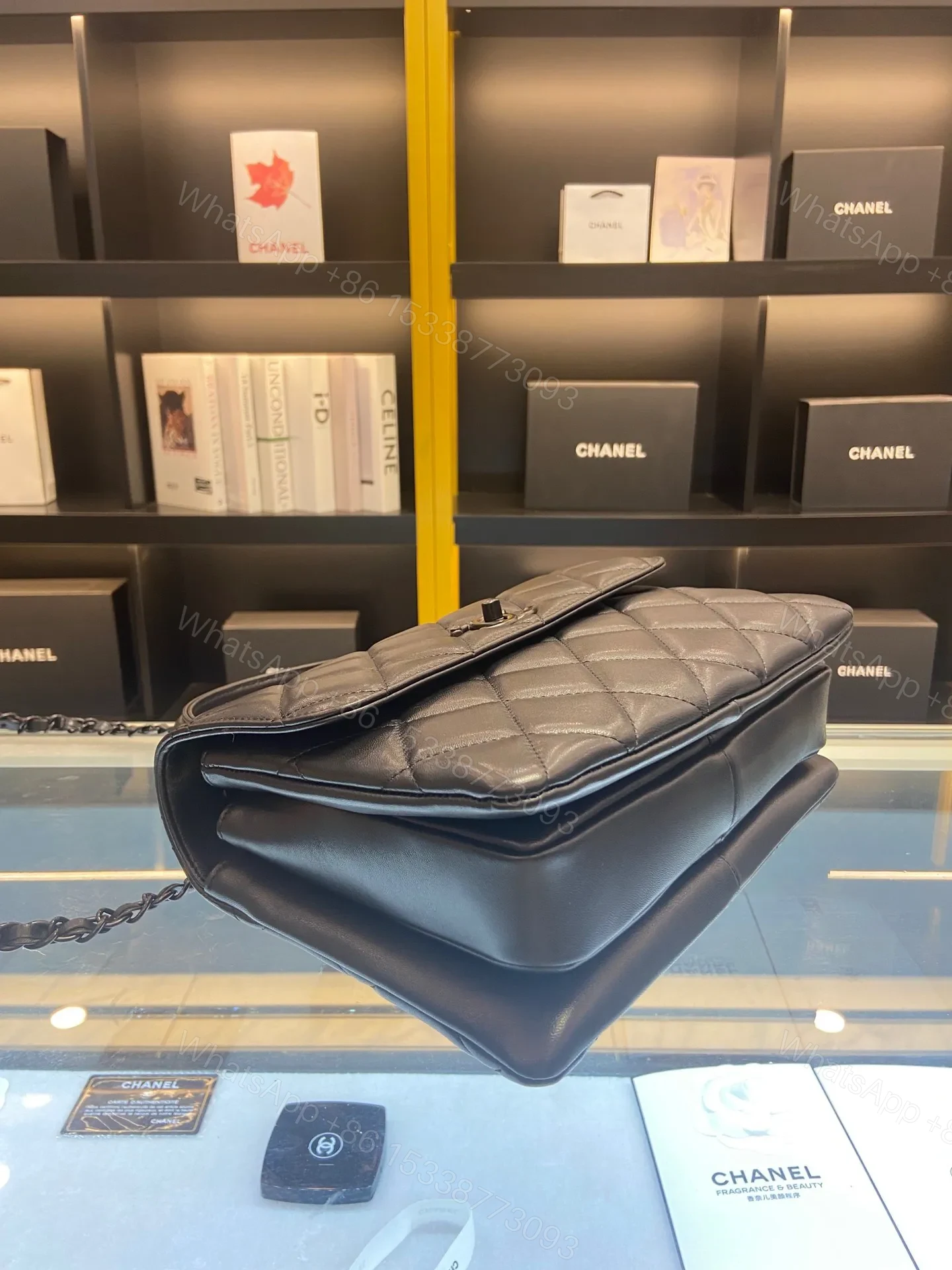 View 2 of Chanel Trendy Replica 11 Brown Leather Full Box Handbags 25cm