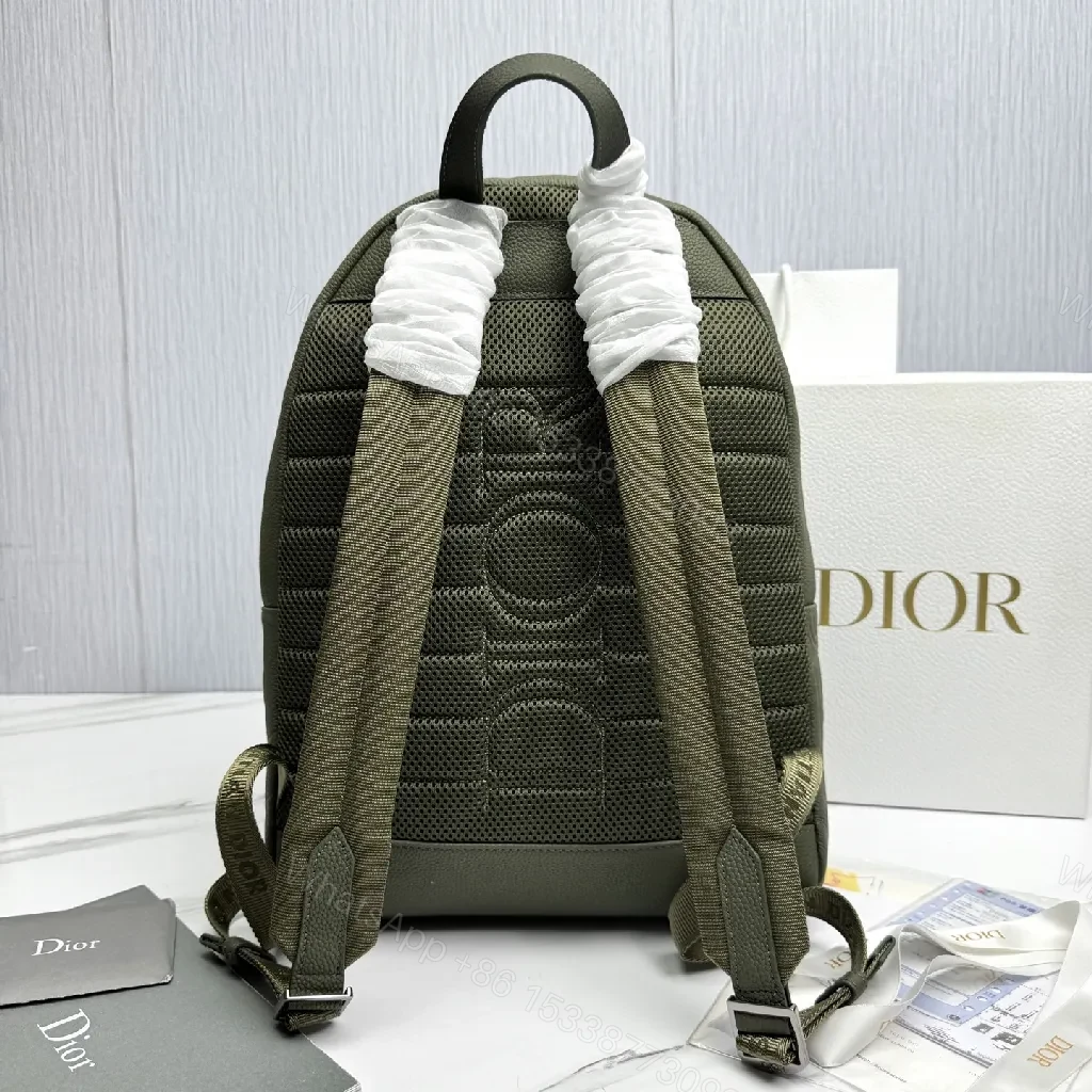 View 6 of Olive Embossed Backpack Modern Texture Everyday Versatility