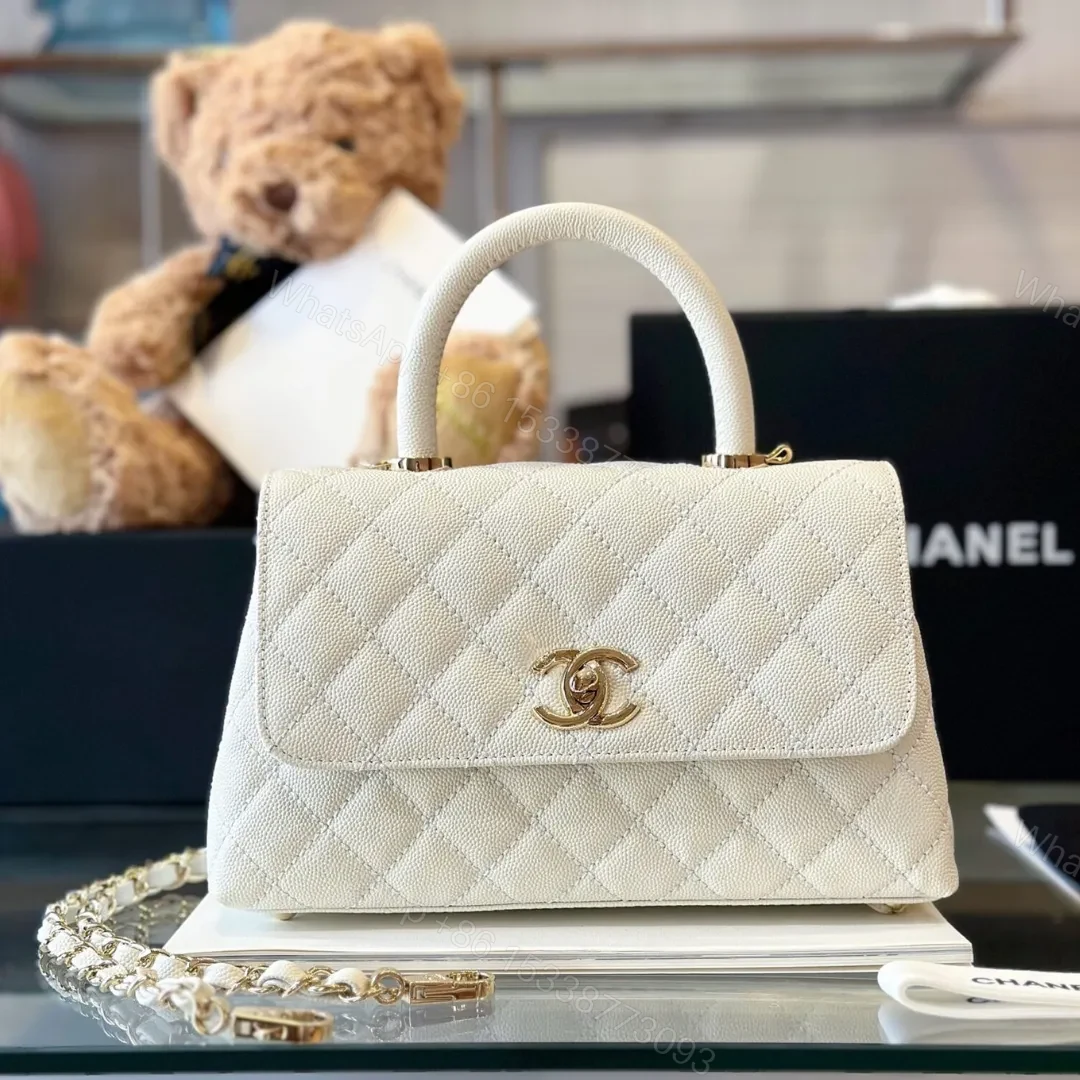 Chanel Coco Replica 11 Handbag Lizard Skin White With Lock Gold 23cm — view 1