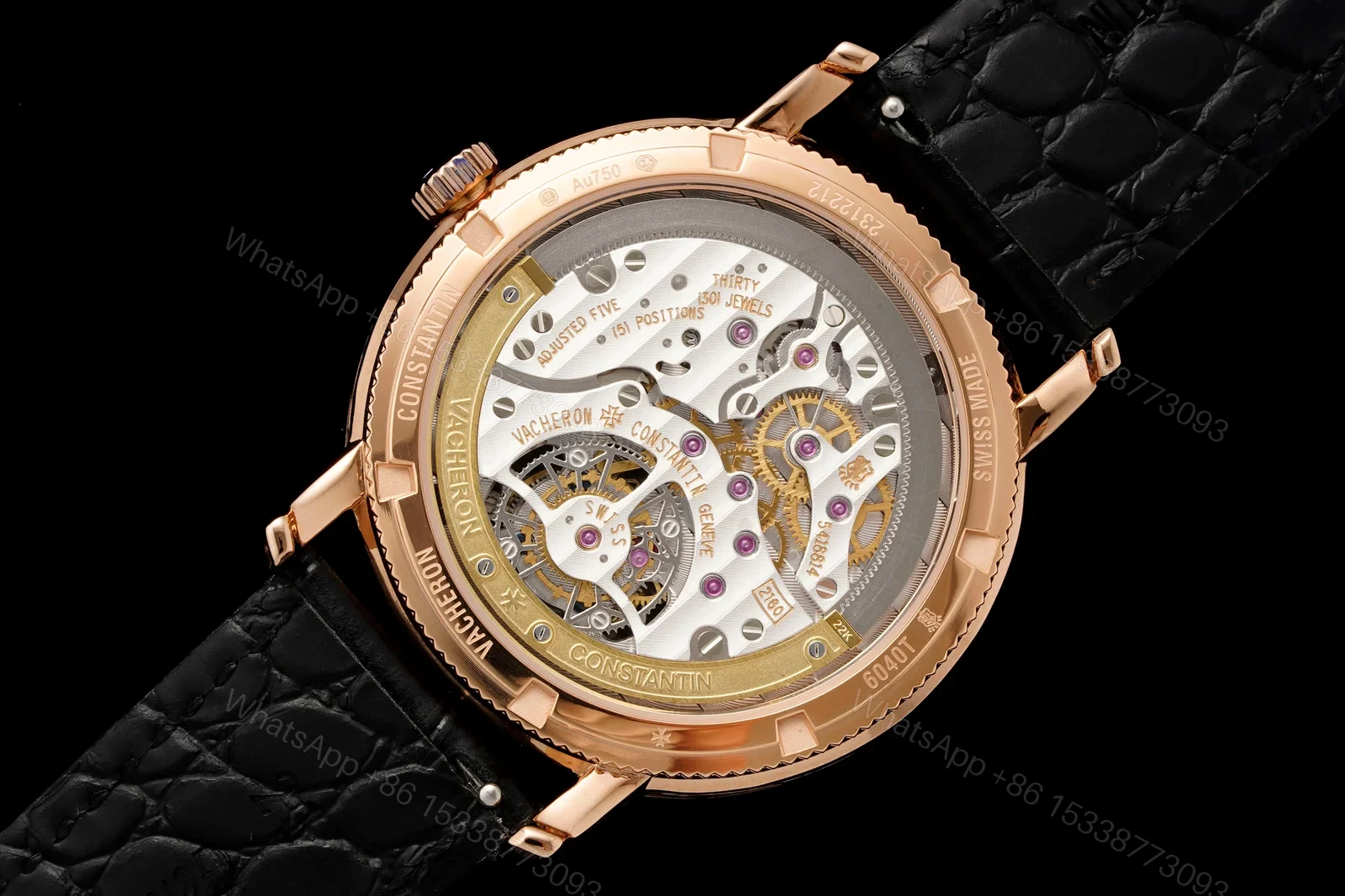 View 9 of Vacheron Constantin Traditionnelle Tourbillon Phoenix and the Dragon Pink Gold Black Dial 6040T/000R-B961